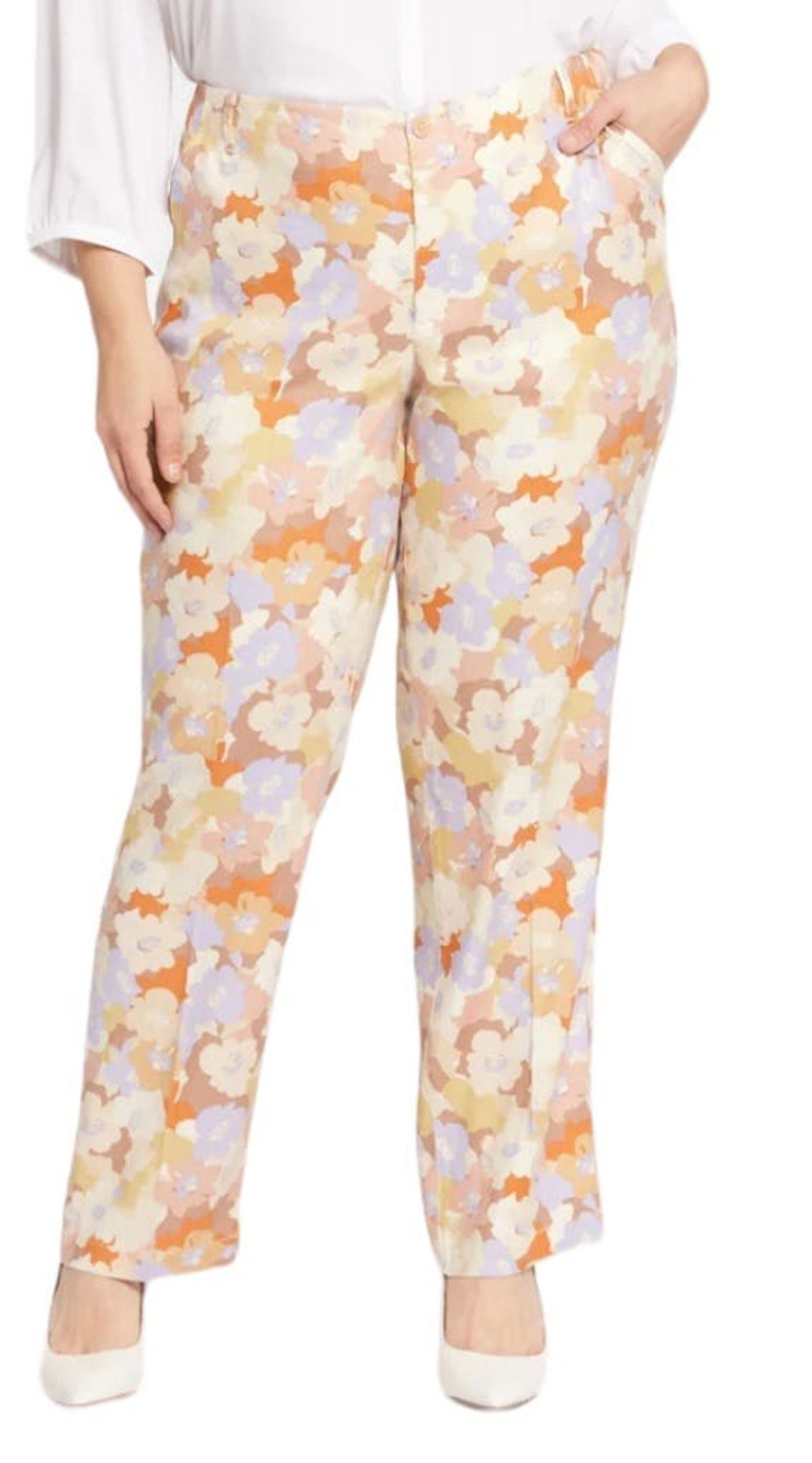 NYDJ pants Marilyn Straight floral linen size 16W